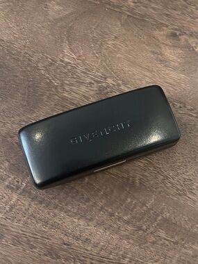 GIVENCHY SUNGLASSES CASE BLACK LEATHER